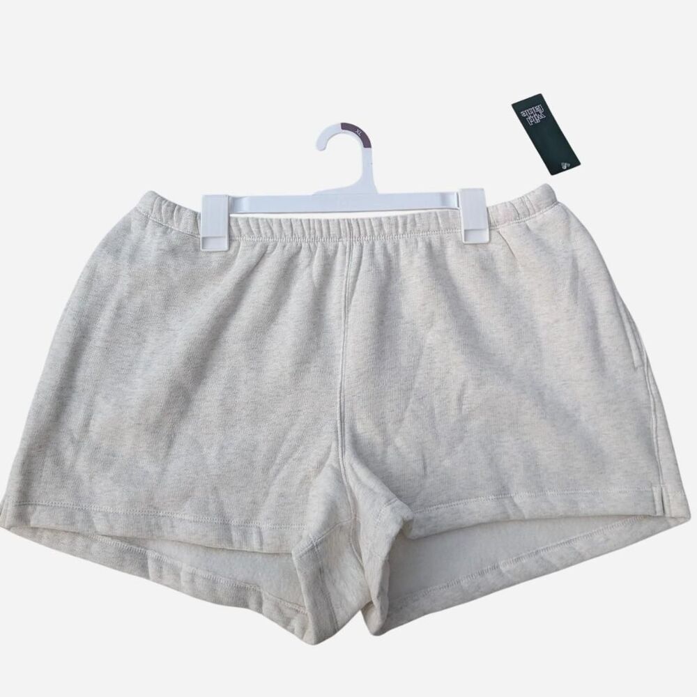 NWT Wild Fable French Terry Fleece Lounge Shorts Cream Oatmeal Gray XL